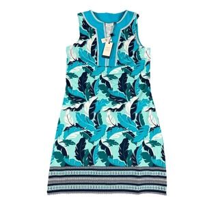 Cabana Life Talbots Dress Womens Small Leaf Print Sleeveless Pool Beach Summer